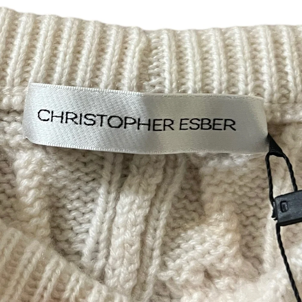 Christopher Esber Skirt Cable Knit Cashmere‎ Wool Blend Mini Sz L